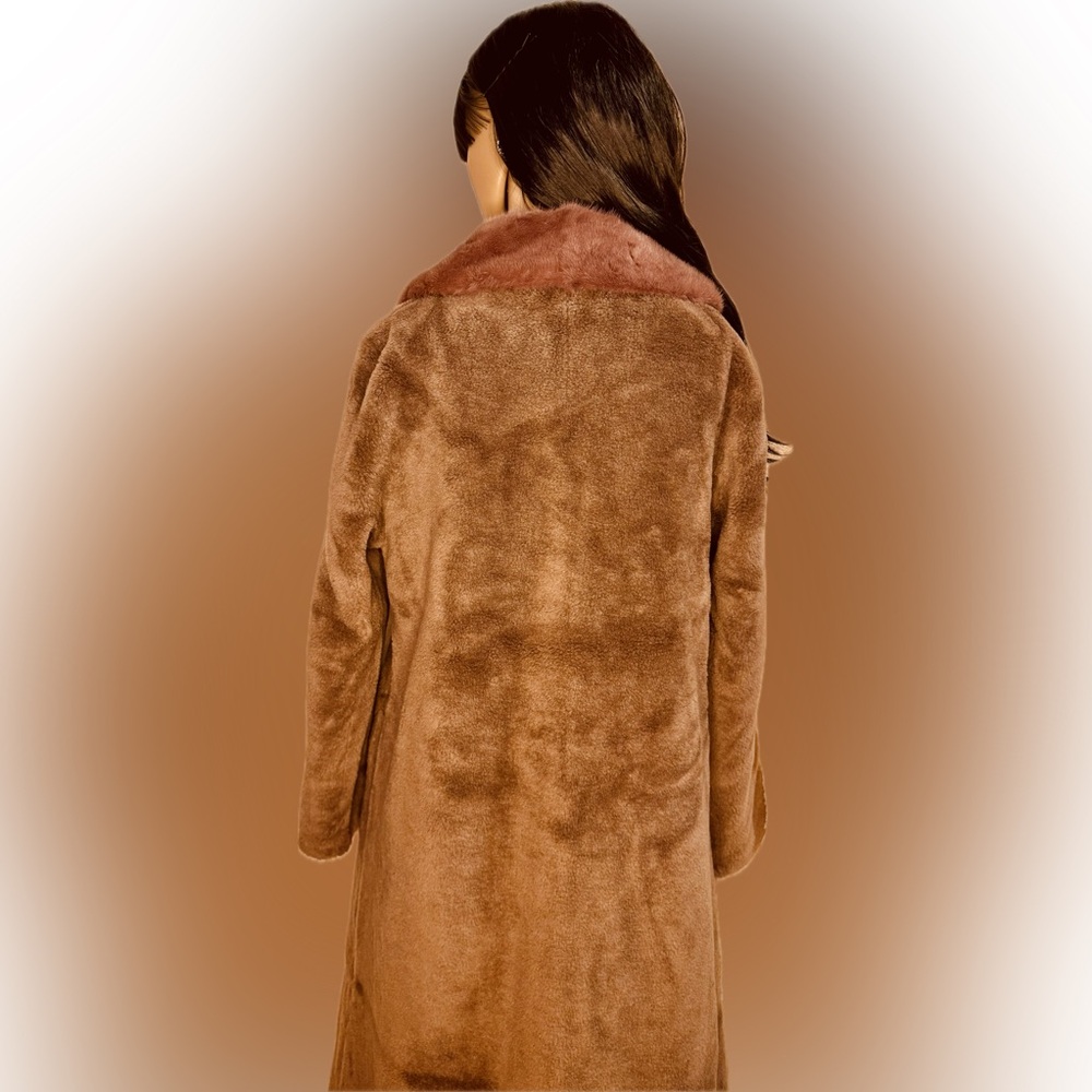 NWT Vintage Boutique Shearling Lamb Fur Coat with Mink Collar Size M - Picture 13 of 14